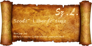 Szoó Liberátusz névjegykártya